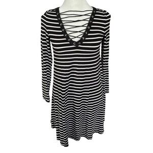 Chelsea and Violet stretchy comfy striped dress with tie detail